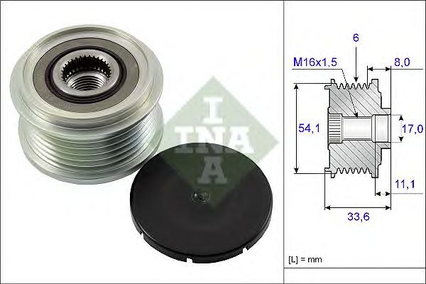 Купить запчасть INA - 535005910 Механизм свободного хода генератора FORD Mondeo IV 2.0TDCI (07-)
