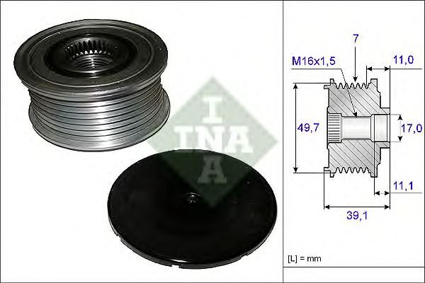 Купить запчасть INA - 535008410 Шкив генератора MERCEDES ML280CDI-350CDI W164, G350CDI/G400 W463 00- 535008410