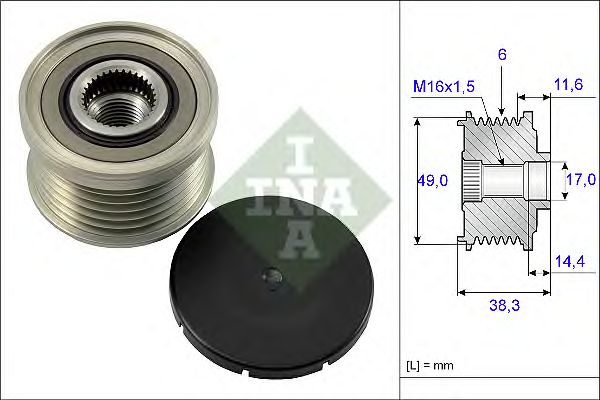 Купить запчасть INA - 535012710 Шкив генератора BMW E46, E90, E60 1.6i-3.0i 535012710