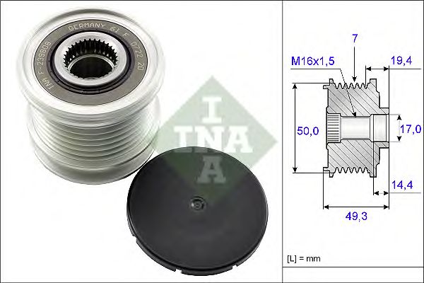 Купить запчасть INA - 535014010 Шкив генератора MERCEDES SPRINTER (906), W212 535014010