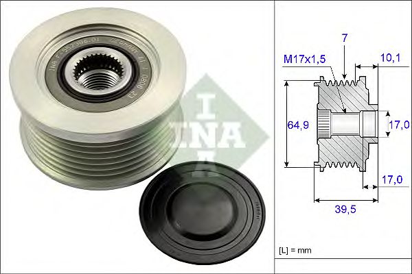 Купить запчасть INA - 535017710 Шкив генератора NISSAN PATHFINDER (R51) 2.5dCi 535017710