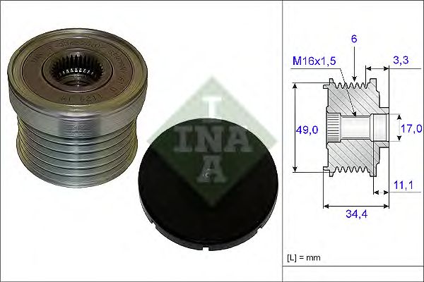 Купить запчасть INA - 535018310 Ременной шкив генератора BMW E39 2.5-3.0 (05-)