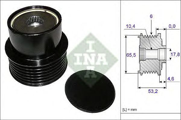 Купить запчасть INA - 535019510 Шкив генератора VOLVO S60 II, S80 II, XC90 3.0, 3.2 535019510