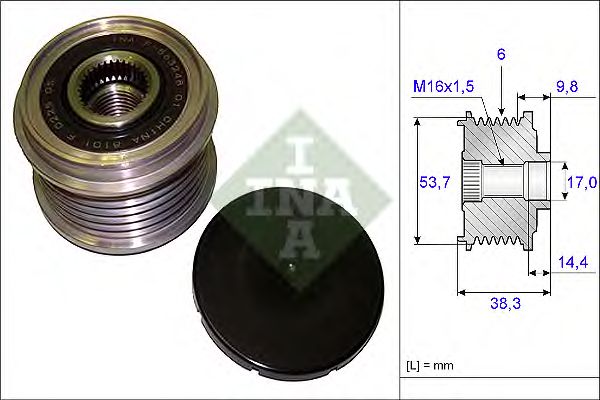Купить запчасть INA - 535020310 Шкив генератора OPEL ASTRA J, CHEVROLET AVEO (T300) 535020310