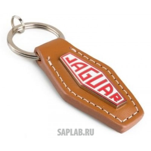 Купить запчасть JAGUAR - JBKR238BNA Кожаный брелок Jaguar Heritage Lozenge Keyring, Brown, артикул JBKR238BNA