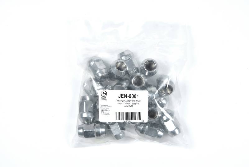 Купить JD - JEN0001 Гайка 12x1,5 (TOYOTA, MMC) конус с "юбкой", средняя, ключ D=19 
