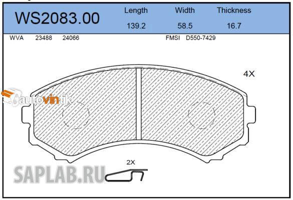 Купить запчасть JEENICE - WS208300 Колодки тормозные дисковые перед MITSUBISHI PAJERO IV (V8_W, V9_W) 3.0 4WD 02.2007 - <=> MITSUBISHI PAJERO IV (V8_W, V9_W) 3.2 DI-D 01.2010 -