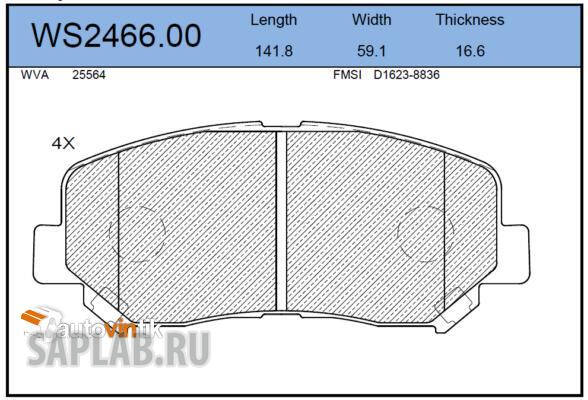 Купить запчасть JEENICE - WS246600 Колодки тормозные дисковые перед MAZDA CX-5 211 >>