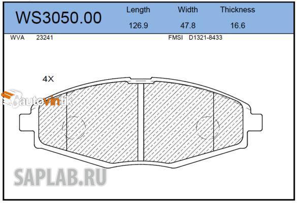 Купить запчасть JEENICE - WS305000 Колодки тормозные дисковые перед DAEWOO Lanos 1.4/1.6 97>/Matiz 98> /CHERY QQ