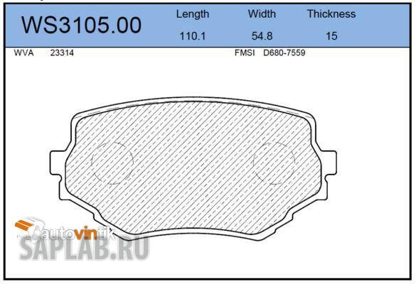 Купить запчасть JEENICE - WS310500 Колодки тормозные дисковые перед SUZUKI GRAND VITARA I (FT, HT) 2.0 4x4 (TA52, TL52, SQ 420) 03.1998 - 07.2003 <=> SUZUKI GRAND VITARA I (FT, HT) 2.5 V6 24V 4x4 (TD62, SQ 625) 04.1998 - 07.2003