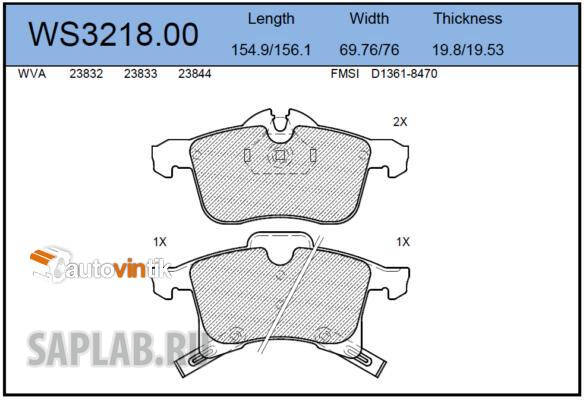 Купить запчасть JEENICE - WS321800 Колодки тормозные дисковые перед OPEL ASTRA H Saloon (A04) 1.6 (L69) 02.2007 - 05.2014 <=> OPEL ASTRA H (A04) 1.6 (L48) 12.2006 - 05.2014