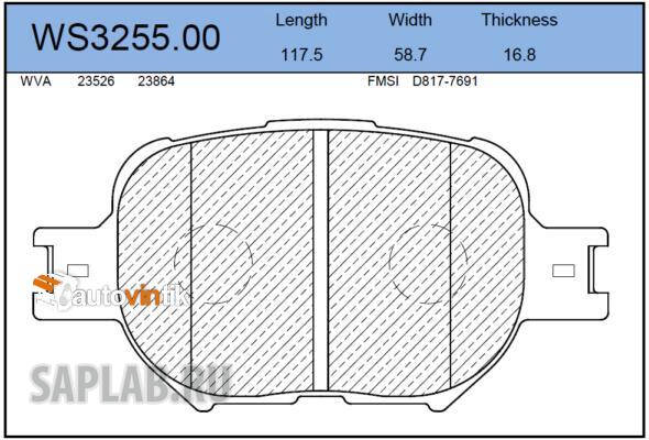 Купить запчасть JEENICE - WS325500 Колодки тормозные дисковые перед TOYOTA MATRIX (_E13_) 1.8 VVTi 01.2002 - 02.2004 <=> TOYOTA COROLLA (_E12_) 1.6 VVTi 10.2006 - 02.2007