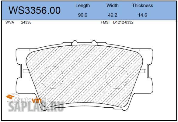 Купить запчасть JEENICE - WS335600 Колодки тормозные дисковые зад TOYOTA RAV 4 IV (_A4_) 2.0 (ZSA42) 12.2012 - <=> TOYOTA CAMRY Saloon (_V5_) 2.5 (ASV50_) 09.2011 -
