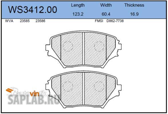Купить запчасть JEENICE - WS341200 Колодки тормозные дисковые перед TOYOTA RAV 4 II (_A2_) 2.0 4WD (ACA21, ACA20) 06.2000 - 11.2005 <=> TOYOTA RAV 4 II (_A2_) 2.4 4WD 08.2003 - 11.2005