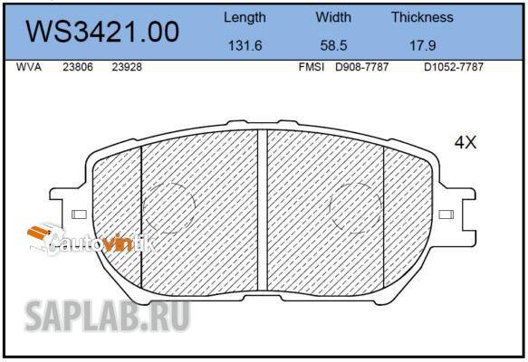 Купить запчасть JEENICE - WS342100 Колодки тормозные дисковые перед TOYOTA CAMRY 21 >>TOYOTA CAMRY 21 - 26