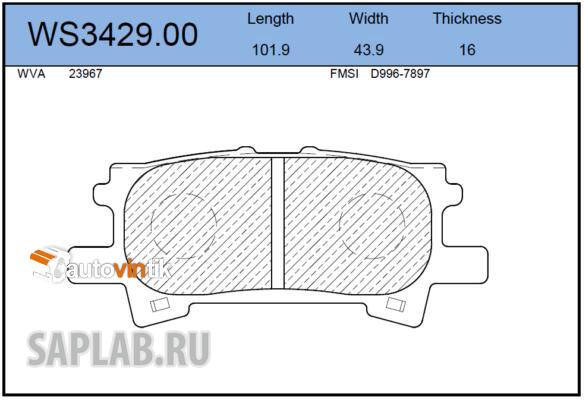 Купить запчасть JEENICE - WS342900 Колодки тормозные дисковые зад LEXUS RX (_U3_) 350 AWD (GSU35_) 02.2006 - 12.2008 <=> LEXUS RX (_U3_) 330 AWD (MCU38) 04.2003 - 12.2008