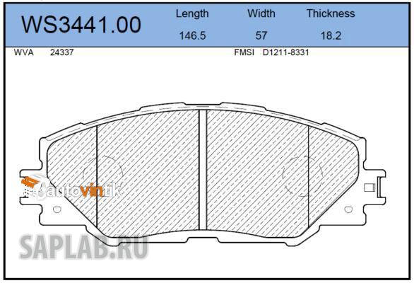Купить запчасть JEENICE - WS344100 Колодки тормозные дисковые перед TOYOTA RAV 4 III 26 >>TOYOTA AURIS 21 >>, PRIUS PLUS 212 >>, RAV 4 III 25 >>