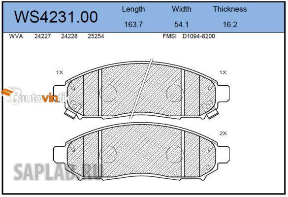 Купить запчасть JEENICE - WS423100 Колодки тормозные дисковые перед NISSAN PATHFINDER R51M 2.5 dCi/4.0 (16) 05-10 / NAVARA D40M 2.5dCi/4.0 05- / SERENA C25 2.0 05-07 / - FR