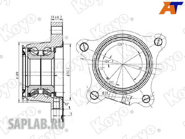 Купить запчасть KOYO - 2DACF044N4A Ступица, задняя левая TO Land Cruiser Prado. TRJ12#W GRJ12#W KDJ12#W RZJ12#W VZJ12#W