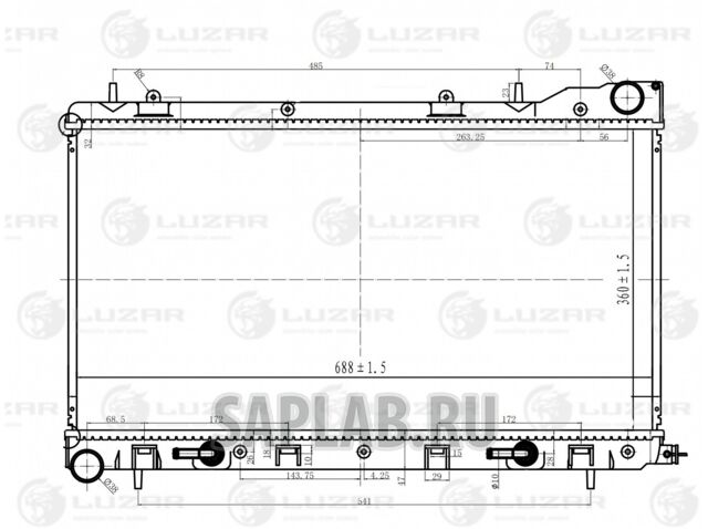 Купить запчасть LUZAR - LRc221A0 Радиатор охлаждения двигателя для а/м Subaru Forester S11 (02-) без горловины LRc221A0
