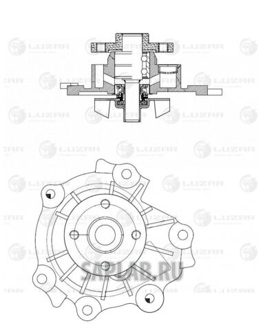 Купить запчасть LUZAR - LWP1060 Насос водяной для а/м Volvo XC60 (07-)/ S60 (10-)/ S80 (06-) 3.2 LWP1060