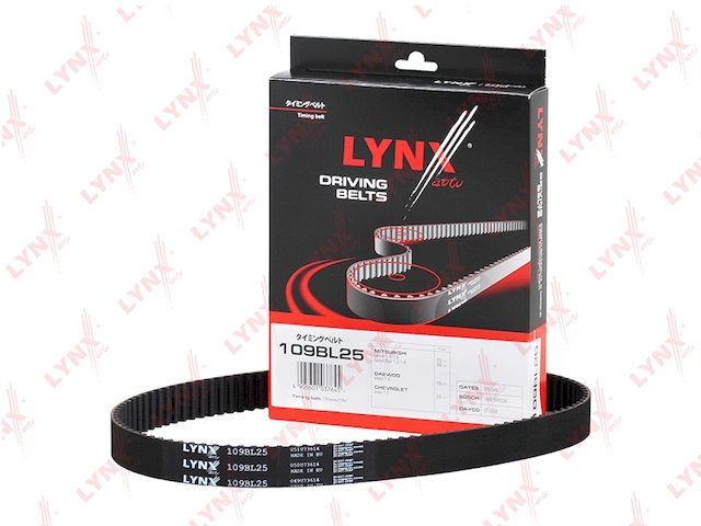 Купить запчасть LYNX - 109BL25 Ремень ГРМ подходит для CHEVROLET Aveo 1.2 8V 06/Kalos 1.2 8V 03/Matiz/Spark 1.0 05, DAEWOO Kalos 1.2/Matiz 1.0, MITSUBISHI Carisma/Colt 00-04/Lancer 03-05/Space Star 98-06 (4G13) 109BL25