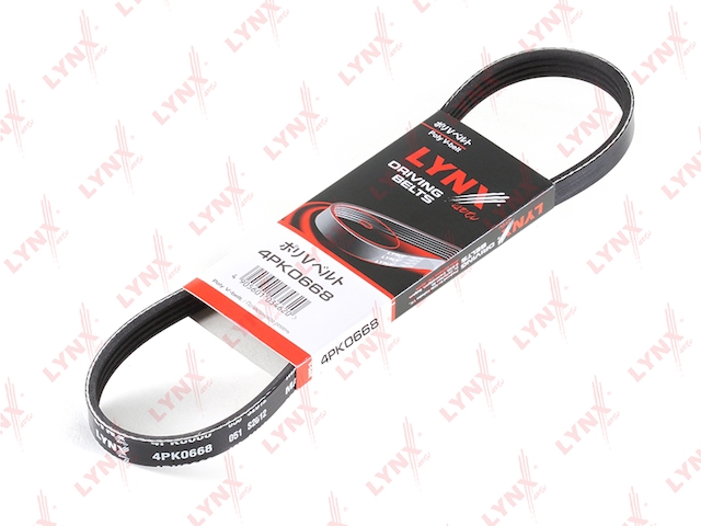 Купить запчасть LYNX - 4PK0668 Ремень поликлиновой подходит для CHEVROLET Aveo 1.2 06, DAEWOO Matiz 0.8-1.0, FIAT Grande Punto 1.2-1.4 05 4PK0668