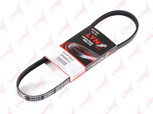 Купить запчасть LYNX - 4PK0813 Ремень поликлиновой подходит для HONDA Civic 1.3-1.6 16V 91-97/1.4 97-01, HYUNDAI Accent 1.4-1.6 05/Elantra 1.6 00, KIA Cerato 1.6 04/Rio 1.4-1.6 05, NISSAN Almera(N15) 1.4-1.6 95-00/P 4PK0813