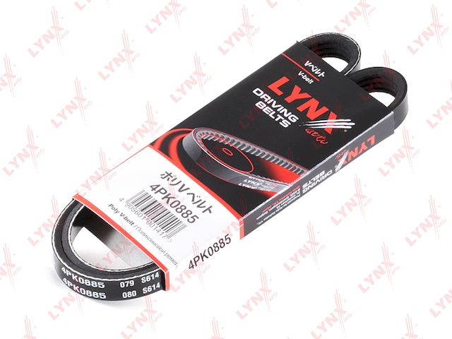 Купить запчасть LYNX - 4PK0885 Ремень поликлиновой подходит для BMW 3(E46)/7(E65)/X5(E53) 3.0D, KIA Carens 1.6-1.8 00/Clarus 1.8 96/Rio 1.3-1.5 00-05/Sephia 1.6 93/Shuma 1.5-1.8 97-04, OPEL Astra G 1.7TD 98-00, SUBAR 4PK0885