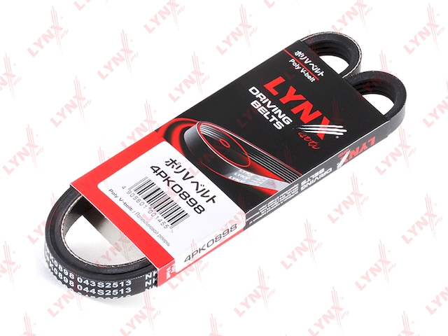 Купить запчасть LYNX - 4PK0898 Ремень поликлиновой подходит для CHRYSLER Sebring 2.0-2.4 01/Voyager 2.4 00, HONDA CR-V 2.0 99-02, HYUNDAI Accent 1.3/1.5 94-00/Getz 1.3 02/Lantra 1.5 96-00 (12V)/, KIA Sephia 1.5-1.6 9 4PK0898