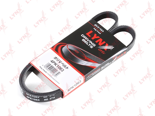 Купить запчасть LYNX - 4PK1063 Ремень поликлиновой подходит для HONDA Accord 2.0-2.2 93-98/1.8-2.3 98-02, MITSUBISHI Pajero 3.5 94-00, NISSAN Micra 1.0-1.4 03 4PK1063