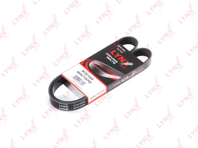 Купить запчасть LYNX - 6PK1070 Ремень поликлиновой подходит для CITROEN C4 1.6 16V 04/Evasion 2.0 94-02/Xsara 1.8 97-00/ZX 91-97, FIAT Ulysse 94-02, PEUGEOT 307/405, VW Golf/Caddy 1.4-1.6 95-04, Polo 95 6PK1070