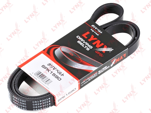 Купить запчасть LYNX - 6PK1590 Ремень поликлиновой подходит для AUDI A4 1.6-2.0 00-04/A5 1.8T-2.0T 09/A6 2.0 01-05, FORD Mondeo 2.5 94-00, VW Transporter 4 2.0 90-03, SUBARU Legacy 03 6PK1590