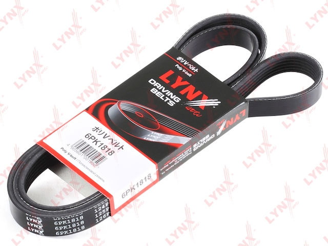 Купить запчасть LYNX - 6PK1818 Ремень поликлиновой подходит для FIAT Doblo 1.9TD 01, FORD Escort 1.6-1.8 90-95/Mondeo II 2.5 96-00/Scorpio 2.0 94/Sierra 2.0 90-93, RENAULT Laguna 1.6 05/Logan 1.6 07, TOYOTA Corolla 6PK1818