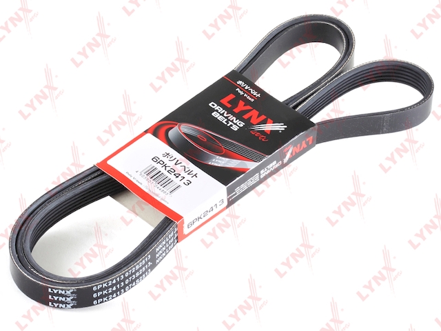 Купить запчасть LYNX - 6PK2413 Ремень поликлиновой подходит для AUDI A4 3.2 05 / A6 2.4-3.2 05 / A7 3.0TD 10, HYUNDAI ix35 2.0D 10, MB E/G/S/SL 2.8-3.2 93-97, SAAB 9-5 2.0-2.3T 97 6PK2413