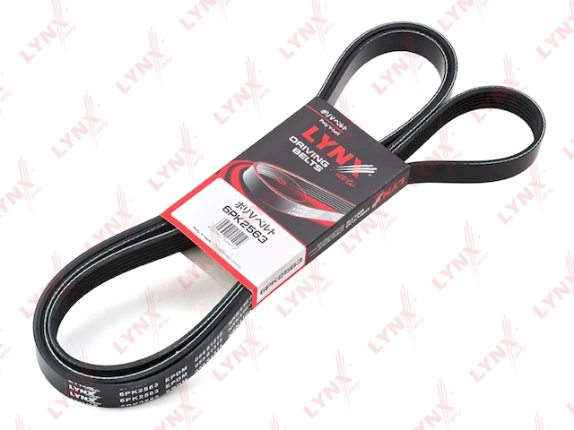 Купить запчасть LYNX - 6PK2563 Ремень поликлиновой подходит для MITSUBISHI Lancer 1.8 08 / Outlander 2.4 07, CITROEN C-Crosser 2.4 08, PEUGEOT 4007 2.4 08 6PK2563