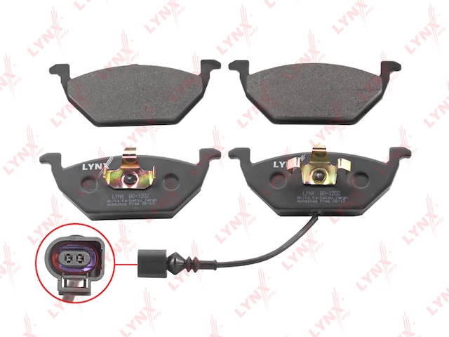 Купить запчасть LYNX - BD-1202 Колодки тормозные передние подходит для AUDI A2 00/A3 03, SEAT Leon/Toledo, SKODA Fabia 99/Octavia 96, VW Bora 98/Caddy/Golf IV-V/Jetta V/New Beetle 98/Polo 01 BD-1202