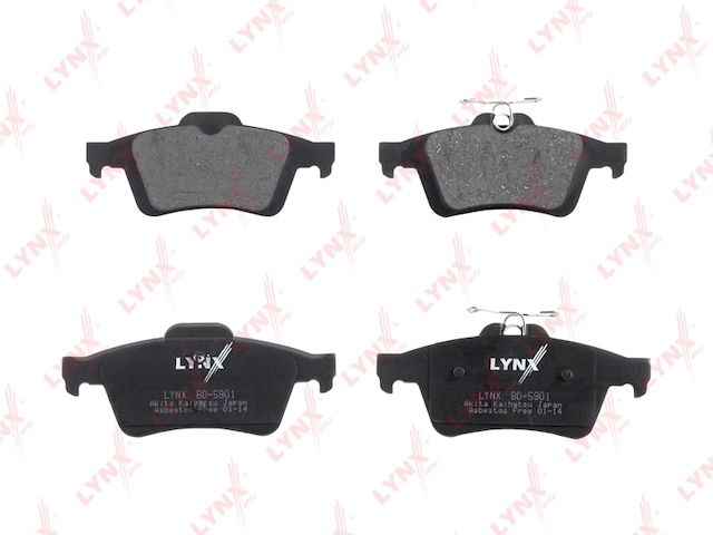 Купить запчасть LYNX - BD-5901 Колодки тормозные задние подходит для CITROEN C5 08, FORD Focus II 05/Focus C-Max 03, MAZDA 3/5 05, VOLVO C30/S40 04 BD-5901