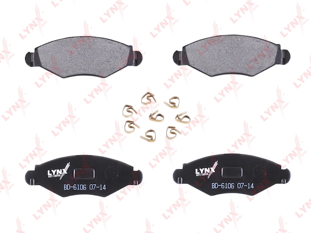 Купить запчасть LYNX - BD-6106 Колодки тормозные передние подходит для PEUGEOT 206 1.1-1.9D 98 / 306 1.4-1.6 94-01 BD-6106