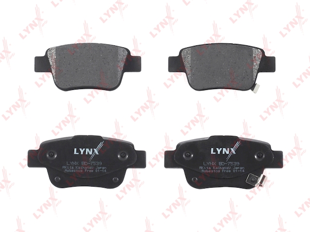 Купить запчасть LYNX - BD-7539 Колодки тормозные задние подходит для TOYOTA Avensis(T25) 1.6-2.4 03-08/Corolla Verso 1.6-2.2D 04 BD-7539