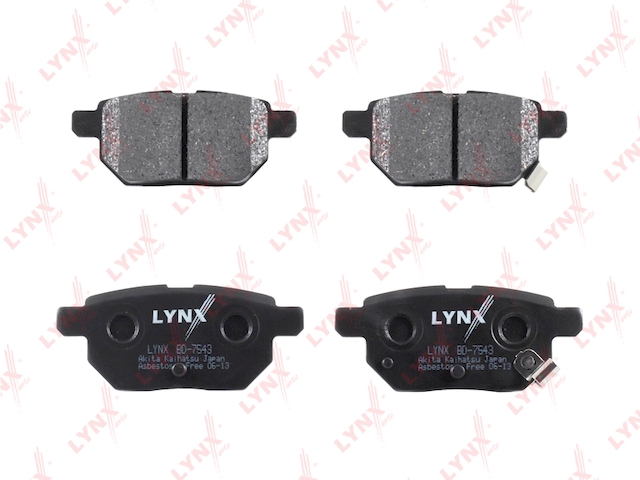 Купить запчасть LYNX - BD-7543 Колодки тормозные задние подходит для TOYOTA Auris (AKE) 1.4-1.6 07/Corolla (AKE) 1.3-1.6 06 BD-7543