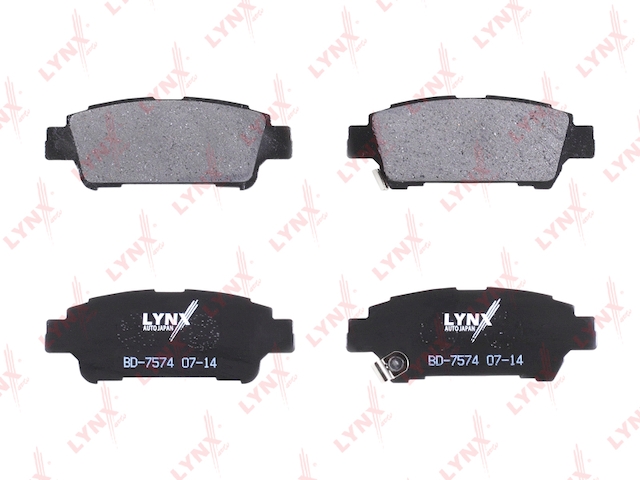 Купить запчасть LYNX - BD-7574 Колодки тормозные задние подходит для TOYOTA Avensis Verso 2.0-2.0D 01-09 / Previa 2.0D-2.4 00-06 / Alphard 2.4-3.0 03-08 BD-7574