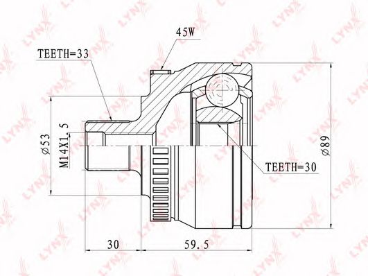 Купить запчасть LYNX - CO-1201A ШРУС наружный подходит для AUDI A4 1.6-1.9TD 95-00/A6 1.8-T 97-05, SKODA Superb 2.0 02-08, VW Passat 1.6-2.3 96-00/2.0 00-05 CO-1201A