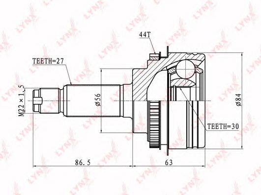 Купить запчасть LYNX - CO-7101A ШРУС наружный подходит для SUBARU Impreza 2.0T 4WD 94-00 CO-7101A