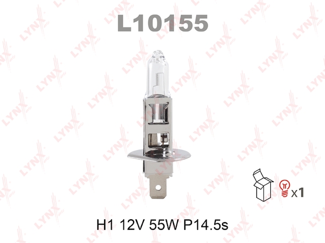 Купить запчасть LYNX - L10155 Лампа галогеновая H1 12V 55W P14.5S L10155