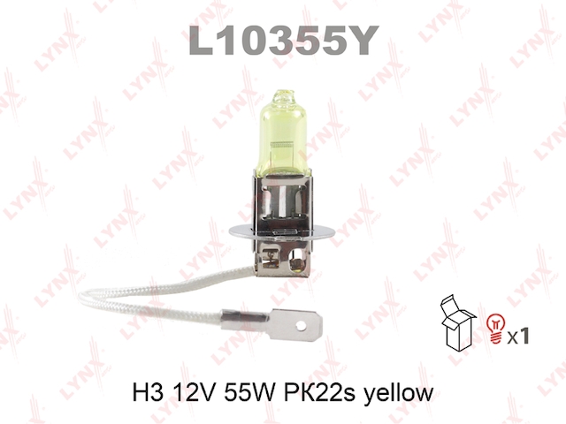 Купить запчасть LYNX - L10355Y Лампа галогеновая H3 12V 55W PK22s YELLOW L10355Y
