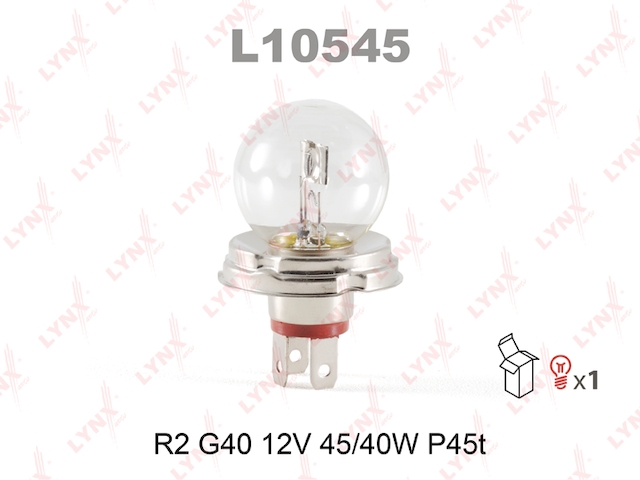 Купить запчасть LYNX - L10545 Лампа галогеновая R2 12V 45/40W P45T L10545