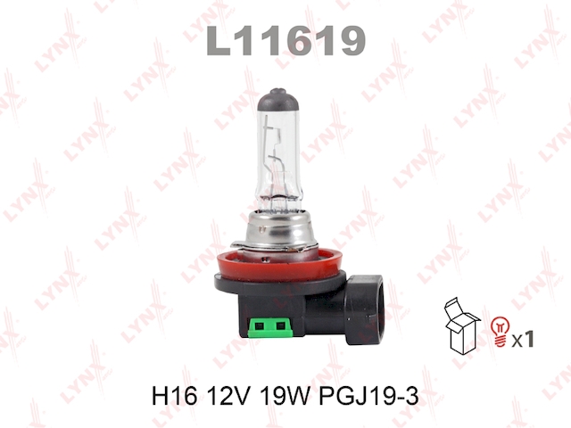 Купить запчасть LYNX - L11619 Лампа галогеновая H16 12V 19W PGJ19-3 L11619