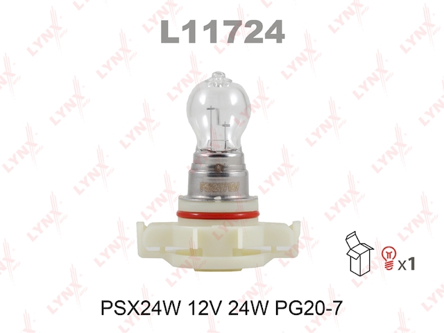 Купить запчасть LYNX - L11724 Лампа накаливания PSX24W 12V 24W PG20/7 L11724