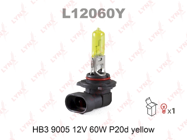 Купить запчасть LYNX - L12060Y Лампа галогеновая HB3 9005 12V 60W P20D YELLOW L12060Y